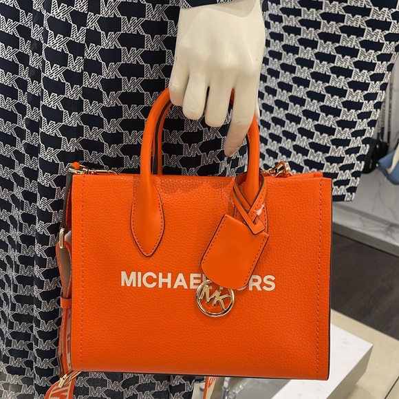 Michael Kors Mirella Small Pebbled Leather Shopper Top Zip Crossbody XBODY Tote - Picture 4 of 16